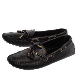 Pre Owned حذاء لوفرز لوي فيتون غلوري جلد مونوغرامي أسود مقاس 38