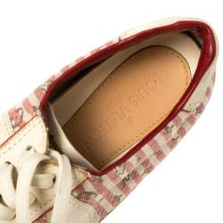 Louis Vuitton Cream /Red  Monogram Canvas And Leather  Sneakers Size 39