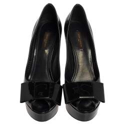 Pre Owned حذاء كعب عالي لوي فيتون فيرنيه مقدمة مفتوحة رصاصي داكن مونوغرامي نعل سميك مقاس 37.5