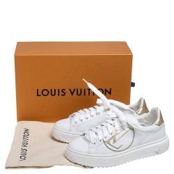 Louis Vuitton White Leather Time Out Sneakers Size 37