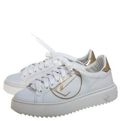 Louis Vuitton White Leather Time Out Sneakers Size 37