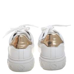Louis Vuitton White Leather Time Out Sneakers Size 37