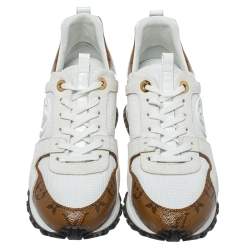 Louis Vuitton White Mesh And Monogram Canvas Reverse Run Away Sneakers Size 37