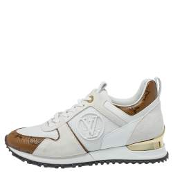 Louis Vuitton White Mesh And Monogram Canvas Reverse Run Away Sneakers Size 37