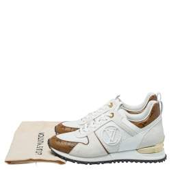 Louis Vuitton White Mesh And Monogram Canvas Reverse Run Away Sneakers Size 37