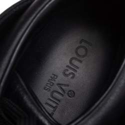 Pre Owned Louis Vuitton Black Leather Vintage Velcro Strap Sneaker Size 38.5