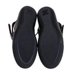 Pre Owned Louis Vuitton Black Leather Vintage Velcro Strap Sneaker Size 38.5
