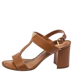 Louis Vuitton Brown Leather Horizon Slingback Sandals Size 40 Louis Vuitton