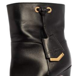 Pre Owned بوت للكاحل لوي فيتون جلد أسود نعل سميك مقاس 36