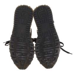 Louis Vuitton Black/Brown Mesh And Monogram Canvas Run Away Sneakers Size 38.5