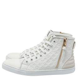 مملوكة مسبقًا Louis Vuitton White Monogram Empreinte Leather Punchy High Top Sneakers Size 38