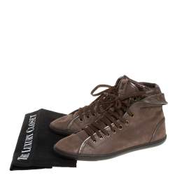 مملوكة مسبقًا حذاء بوت رياضي لوي فيتون "بريا" جلد و كانفاس مونوغرامي بني مقاس 38