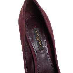 Louis Vuitton Burgundy Suede Leather Knot Confident Tassel Platform Pumps Size 36