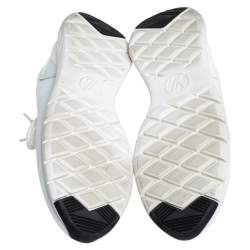 Louis Vuitton White Knit Fabric And Leather Aftergame Lace Up Sneakers Size 38