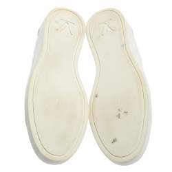 Pre Owned Louis Vuitton White Monogram Leather and Suede Low Top Sneakers Size 37.5