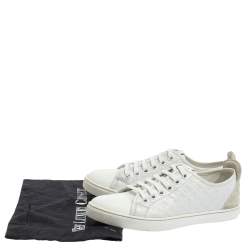 Pre Owned Louis Vuitton White Monogram Leather and Suede Low Top Sneakers Size 37.5