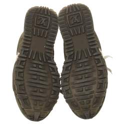 Louis Vuitton Green Suede And Mesh Run Away Lace Up Sneakers Size 39