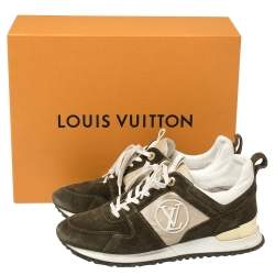 Louis Vuitton Green Suede And Mesh Run Away Lace Up Sneakers Size 39