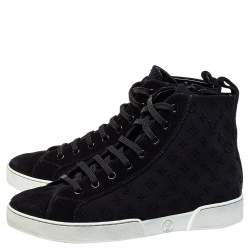 Louis Vuitton Black Monogram Neoprene and Suede Stellar High Top Sneakers Size 36.5