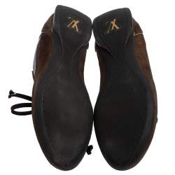 مملوكة مسبقًا Louis Vuitton Brown Suede And Monogram Canvas Energie Sneakers Size 38.5