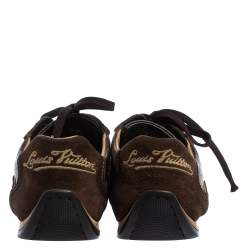 مملوكة مسبقًا Louis Vuitton Brown Suede And Monogram Canvas Energie Sneakers Size 38.5