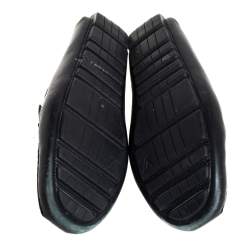 Pre Owned Louis Vuitton Black Leather Lombok Slip On Loafers Size 40.5