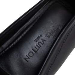 Pre Owned Louis Vuitton Black Leather Lombok Slip On Loafers Size 40.5