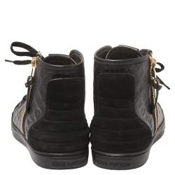 Pre Owned Louis Vuitton Black  Monogram Empreinte Leather Punchy High Top Sneaker Size 38.5