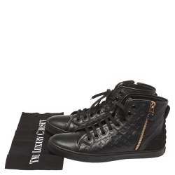 Pre Owned Louis Vuitton Black  Monogram Empreinte Leather Punchy High Top Sneaker Size 38.5
