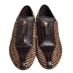 Louis Vuitton Brown Leather Pony Hair Slip On Sneaker Size 40.5