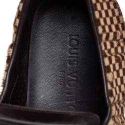 Louis Vuitton Brown Leather Pony Hair Slip On Sneaker Size 40.5