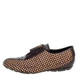 Louis Vuitton Brown Leather Pony Hair Slip On Sneaker Size 40.5