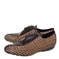 Louis Vuitton Brown Leather Pony Hair Slip On Sneaker Size 40.5