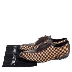 Louis Vuitton Brown Leather Pony Hair Slip On Sneaker Size 40.5