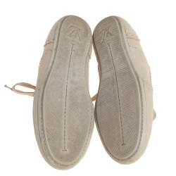 Pre Owned Louis Vuitton Off White Nubuck Leather Lace Up Brogue Sneakers Size 37