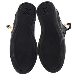 مملوكة مسبقًا Louis Vuitton Black Monogram Embossed Leather Punchy High Top Sneakers Size 35.5