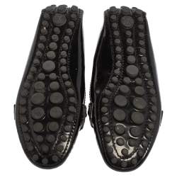 Pre Owned حذاء لوفرز لوي فيتون سليب أون جلد لامع أسود مقاس 35