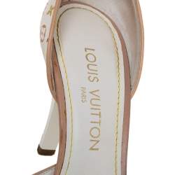 مملوكة مسبقًا Louis Vuitton White Canvas Multicolore Monogram Sandals Size 38.5