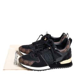 مملوكة مسبقًا Louis Vuitton Black/Brown Monogram Canvas And Suede Run Away Line Sneakers Size 35.5