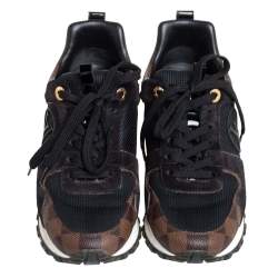 مملوكة مسبقًا Louis Vuitton Black/Brown Monogram Canvas And Suede Run Away Line Sneakers Size 35.5