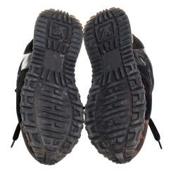 مملوكة مسبقًا Louis Vuitton Black/Brown Monogram Canvas And Suede Run Away Line Sneakers Size 35.5