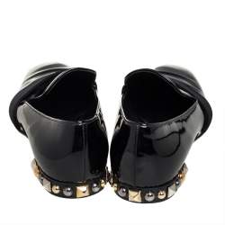 Pre Owned Louis Vuitton Black Patent Leather Smoking Slippers Size 37
