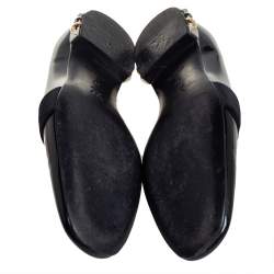 Pre Owned Louis Vuitton Black Patent Leather Smoking Slippers Size 37