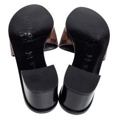 مملوكة مسبقًا Louis Vuitton Damier Ebene Canvas Lock It Slide Sandals Size 40