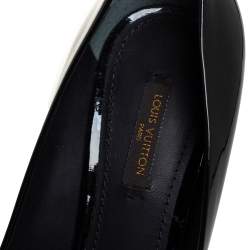 Pre Owned Louis Vuitton Black Patent Leather Cube Pumps Size 39