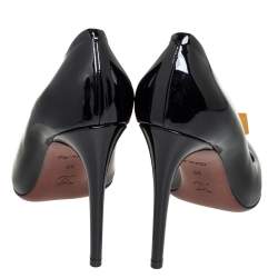 Pre Owned Louis Vuitton Black Patent Leather Cube Pumps Size 39