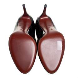 Pre Owned Louis Vuitton Black Patent Leather Cube Pumps Size 39