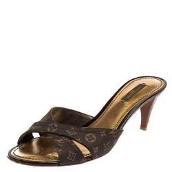 Louis Vuitton Vintage Pre-owned Leather sandals Black Dames 