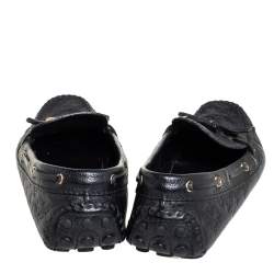 Pre Owned Louis Vuitton Black Monogram Empreinte Leather Gloria Slip On Loafers Size 40