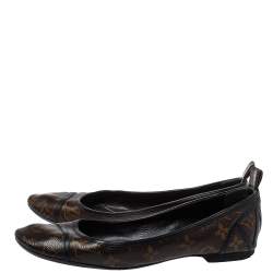 Pre Owned Louis Vuitton Monogram Coated Canvas New Revival Ballet Flats Size 40